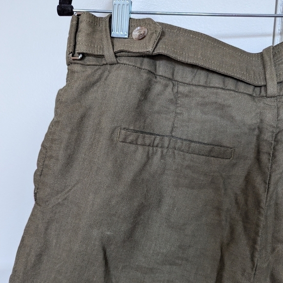 Reiss linen blend pants olive green sz 8 - Picture 7 of 12